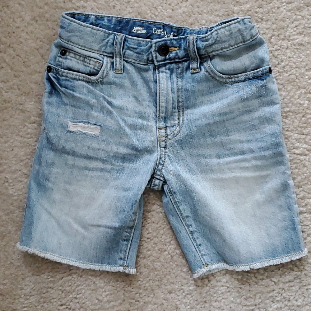 Cat & Jack distressed cut off denim jean shorts 7
